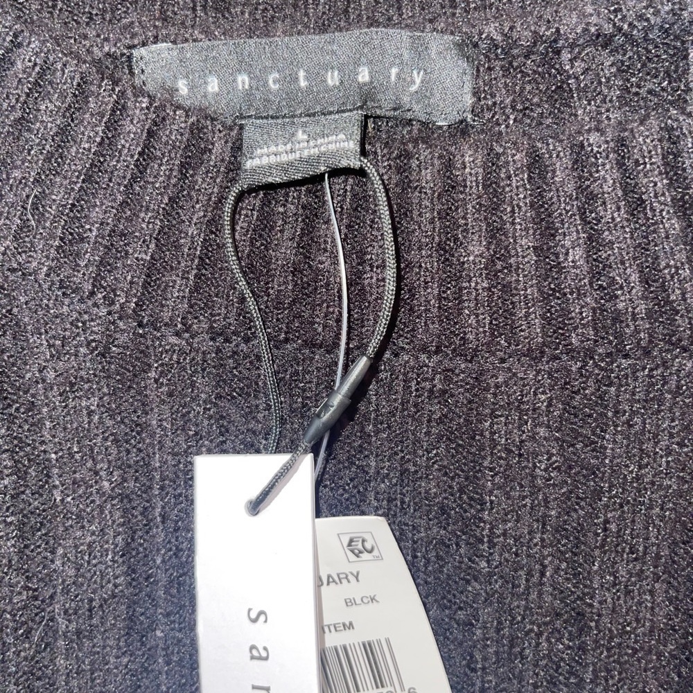 Sanctuary NWT Black Ribbed Crew Neck Sweater - Picture 13 of 13